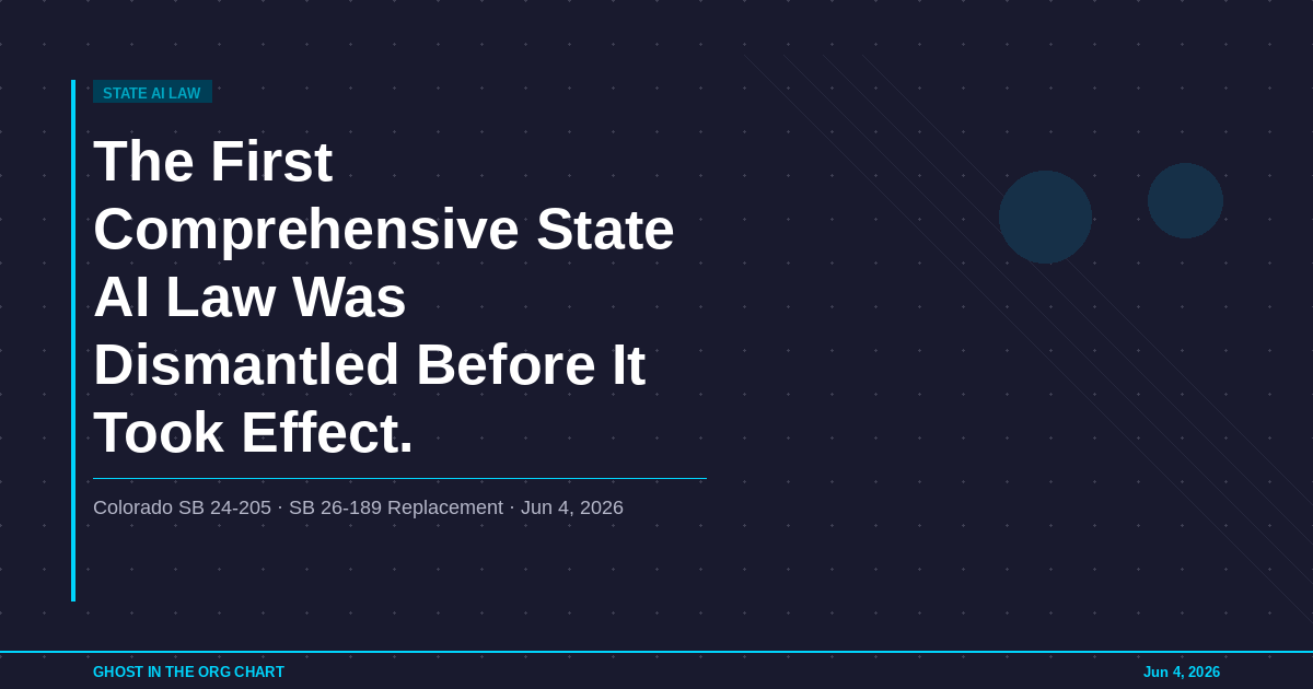 The First Comprehensive State AI Law Was Dismantled Before It Took Effect